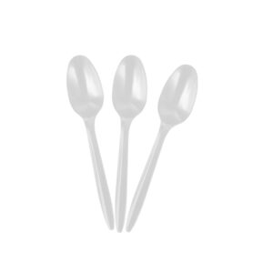 PLASTIC DESSERT SPOONS (WHITE) x 250