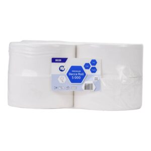 Premium 1Ply Decca Roll 5000
(500m X Virgin X 100mm X 54mm Core) 19gsm 8 Pack