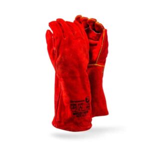 Red Heat Gloves DROMEX sewn with aramid, Elbow length Dromex