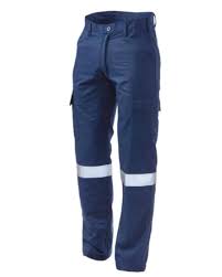 ATPV 9CAL MODACRYLIC NAVY BLUE CARGO PANTS WITH SILVER RT, SIZE 32 Dromex
