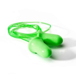 Fluorescent Green Bell PU Foam Disposable & un corded Earplug  Dromex