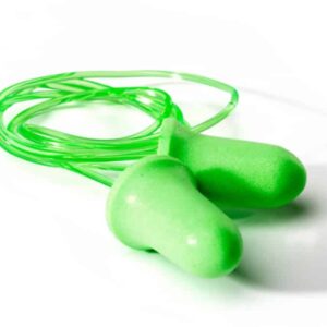 Fluorescent Green Bell PU Foam Disposable & corded Earplug Dromex