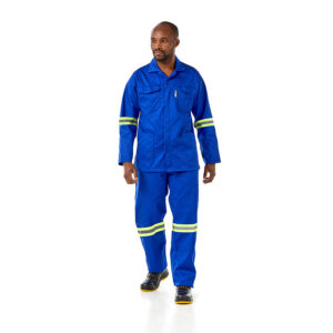 65/35 POLYCOTTON SANS 434 FIT ROYAL BLUE CONTI JACKET 235gsm WITH REFLECTIVE Royal Blue 6535 Polycotton, SANS 434 FIT DROMEX