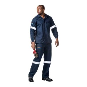 100% COTTON D59 FERN GREEN FLAME RETARDANT CONTI  PANTS WITH REFLECTIVE - SANS 1387 & SANS 1434-1