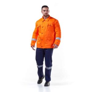 SABS MARKED - D59 FLAME RETARDANT ORANGE CONTI PANTS WITH REFLECTIVE - SANS 434, SANS 1387-4, Dromex