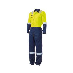 ATPV 8.3CAL MODACRYLIC 2 TONE YELLOW/NAVY HIVIZ LS SHIRT WITH SILVER RT, DROMEX