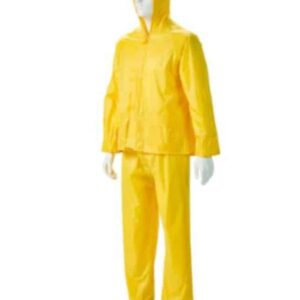 YELLOW RUBBERIZED RAIN SUITS, HOOD, ZIP & STORM FLAP Dromex