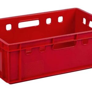 HEAVY DUTY STACKABLE RED CRATE (H197,W600,D390)