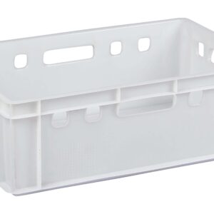 HEAVY DUTY STACKABLE WHITE CRATE (H197,W600,D390)
