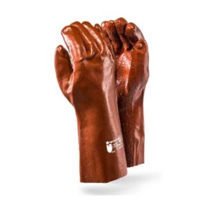DROMEX GLOVE PVC ROUGH BROWN E/LENTH XTRA/35