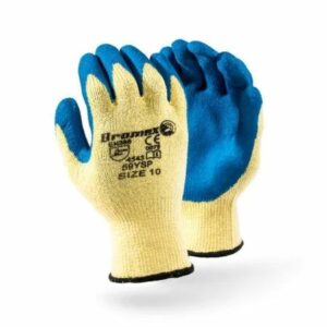 Seamless Knitwrist Liner with Crinkle Rubber Palm Coating TaeKi5 Super LATEX Grip & Cut Resistant Glove Dromex