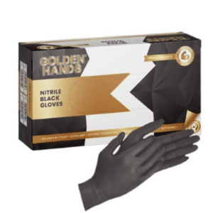 Golden Hands Black Nitrile Gloves - 100 per box
